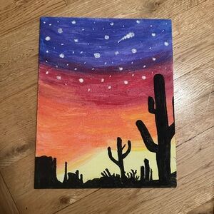 Colorful Desert Sunset Canvas Art